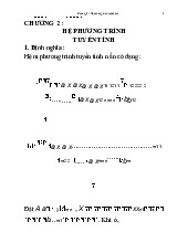 Lý thuyết chương 2: Hệ phương trình tuyến tính | Môn toán cao cấp