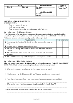 Đề thi chọn đội tuyển học sinh giỏi THPT môn Tiếng Anh tỉnh Vĩnh Long năm 2020-2021