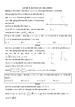 Chuyên đề trắc nghiệm cực trị số phức Toán 12