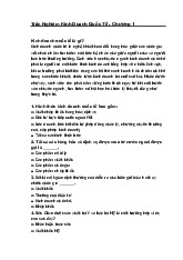 Trắc Nghiệm Kinh Doanh Quốc Tế - Chương 1: Kiến Thức Căn Bản và Ứng Dụng