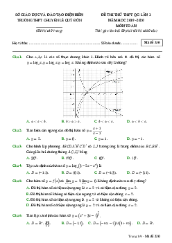 Đề thi thử THPT QG 2020 môn Toán lần 1 trường chuyên Lê Quý Đôn – Điện Biên