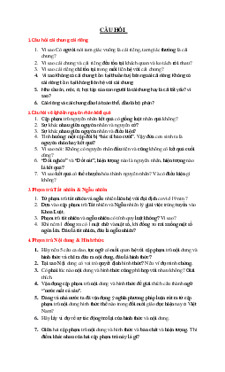 Đề cương câu hỏi về 6 phạm trù Triết học