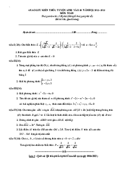 Đề giao lưu Toán vào 10 lần 2 năm 2023 trường THPT Quảng Xương 1 – Thanh Hoá