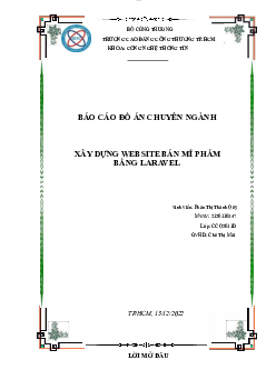 Xây dựng Website bán mỹ phẩm bằng Larave | Báo cáo đồ án chuyên ngành công nghệ thông tin