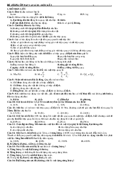 Đề cương ôn tập học kì 2 môn Vật lí 10 sách Chân trời sáng tạo