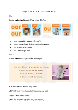 Giải Tiếng Anh lớp 3 Unit 12: Lesson Four | Family and Friends