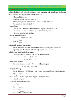 Một số dạng toán về số phức ôn thi tốt nghiệp thpt có lời giải và đáp án
