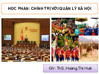 Chương 3 chính trị với quản lý xã hội  trên các lĩnh vực môn chính trị với quản lý xã hội | Học viện Báo chí và Tuyên truyền