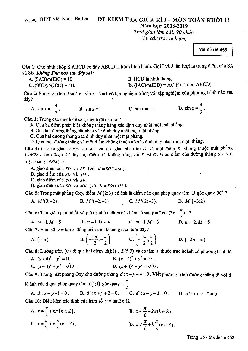 Đề kiểm tra giữa kỳ 1 Toán 11 năm 2018 – 2019 trường THPT Việt Nam – Ba Lan – Hà Nội