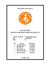 Bài tập nhóm môn Hệ thống thông tin quản lý | Học viện Ngân hàng