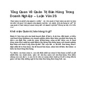 Tổng quan về quản trị bán hàng trong doanh nghiệp | Trường Đại học Hoa Sen