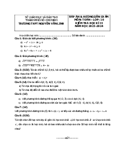 Đề học kì 2 Toán 10 năm 2023 – 2024 trường THPT Nguyễn Văn Linh – TP HCM