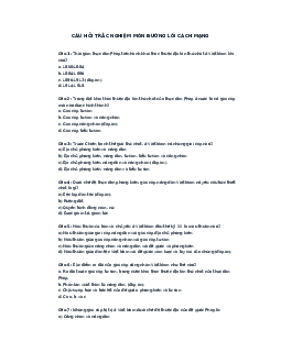 Tổng hợp câu hỏi trắc nghiệm môn đường lối cách mạng | Trường Cao Đẳng Kinh Tế - Kỹ Thuật Trung Ương