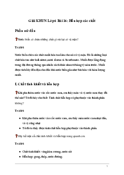 Giải KHTN Lớp 6 Bài 16: Hỗn hợp các chất | Kết nối tri thức