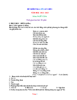 Đề ôn tập giữa HK1 Ngữ Văn 6 năm 2022-2023 (có đáp án)-Đề 2