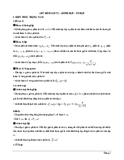 Tài liệu chủ đề hoán vị – chỉnh hợp – tổ hợp