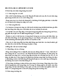 Đề cương hoàn chỉnh môn Lý Sinh