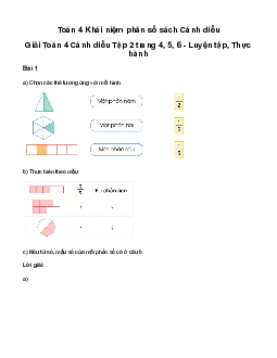 Giải Toán lớp 4 Bài 53: Khái niệm phân số | Cánh diều