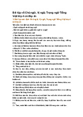 Bài tập về Chủ ngữ, Vị ngữ, Trạng ngữ Tiếng Việt lớp 4 có đáp án