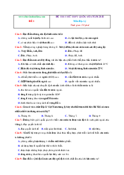 TOP 6 đề thi thử THPT Quốc gia môn Địa Lý (có đáp án và lời giải)