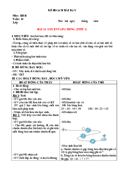 Giáo án buổi chiều môn Toán 2 sách Kết nối tri thức với (Cả năm) | Tuần 14