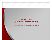 Bài giảng Bài 2 Pháp luật điều chỉnh hoạt động huy động vốn của doanh nghiệp môn Luật doanh nghiệp | Học viện Tòa án