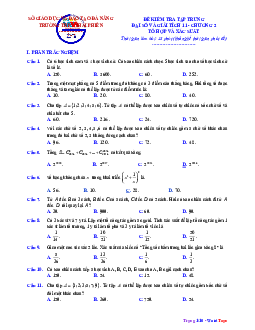Đề kiểm tra chương 2 Đại số và Giải tích 11 trường THPT Thái Phiên – Đà Nẵng
