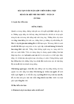 Phiếu bài tập cuối tuần môn tiếng Việt lớp 3 Tuần 29 |  Kết nối tri thức