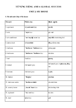 Từ vựng Unit 2 lớp 6 My House