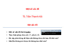Một số vấn đề xử lý ngoại lệ trong C++ - TS. Trần Thanh Hải. Môn Nhập môn lập trình (UET) | Trường Đại học Công nghệ, Đại học Quốc gia Hà Nội.