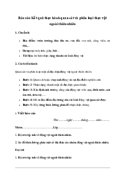 Giải KHTN 6 Bài 32: Thực hành quan sát và phân loại thực vật ngoài thiên nhiên - Chân trời sáng tạo