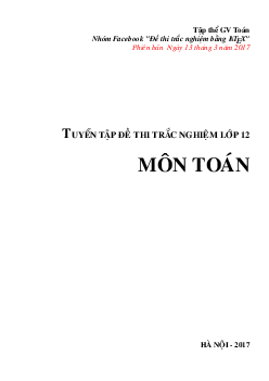 Tuyển tập đề thi trắc nghiệm lớp 12 môn Toán (Dự án 5)