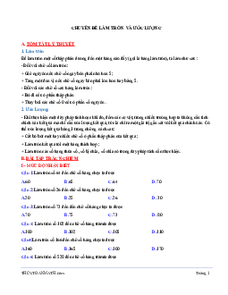 Tóm tắt lý thuyết và bài tập trắc nghiệm làm tròn và ước lượng