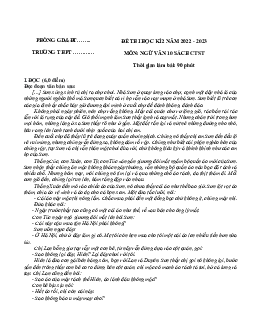 Giải đề thi học kì 2 môn Ngữ văn 10 năm 2022 - 2023 sách Chân trời sáng tạo | Đề 3