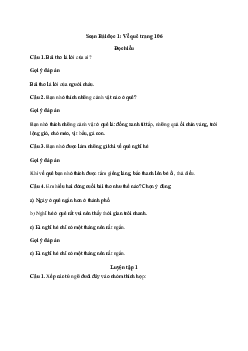 Soạn bài Em yêu quê hương (trang 106) | Tiếng việt 2 sách cánh diều