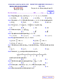 Đề thi thử THPT Quốc gia 2022 môn Toán lần 1 trường THPT Chuyên Lê Khiết, Quảng Ngãi