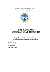 Bài tập lớn môn xác suất thống kê| Đại học Kinh tế Quốc Dân