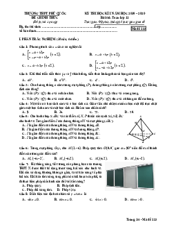 Đề thi học kì 1 Toán 11 năm 2019 – 2020 trường THPT Phú Quốc – Kiên Giang
