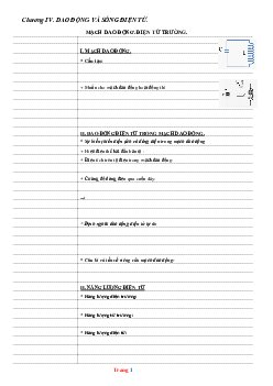 Phiếu học tập Vật Lí 12 học kỳ 2