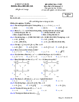 Đề kiểm tra 1 tiết Đại số 10 chương 1 – 2 năm 2018 – 2019 trường Phú Tân – An Giang