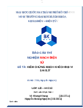 Báo cáo thí nghiệm Mạch điện tử - Thí nghiệm vật lí | Trường Đại học Bách khoa Thành phố Hồ Chí Minh