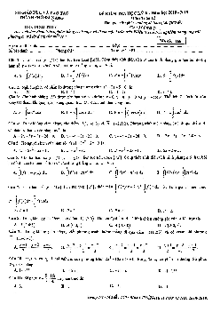 Đề thi học kỳ 2 Toán 12 năm học 2018 – 2019 sở GD&ĐT Đà Nẵng