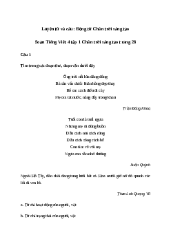 Luyện từ và câu: Động từ - Tiếng Việt 4 Chân trời sáng tạo