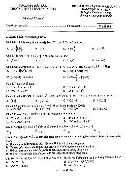 Đề kiểm tra Đại số 10 chương 1 năm 2018 – 2019 trường Trần Đại Nghĩa – Đắk Lắk