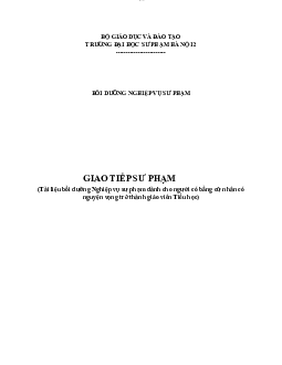 Tài liệu giáo tiếp sư phạm | Đại học Sư Phạm Hà Nội