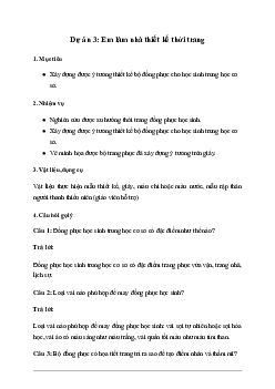 Giải Công nghệ 6 Dự án 3: Em làm nhà thiết kế thời trang - Chân Trời Sáng Tạo