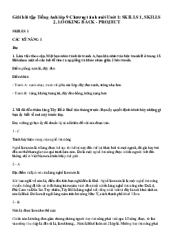 Giải bài tập Tiếng Anh lớp 9 Chương trình mới Unit 1: SKILLS 1, SKILLS 2, LOOKING BACK - PROJECT
