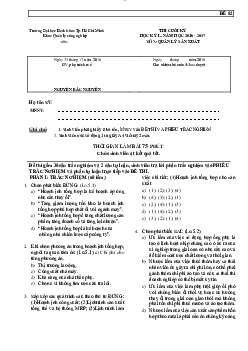 Đề thi cuối kỳ (mẫu) môn Quản lý sản xuất Đề số 02 | Đại học Bách khoa Thành phố Hồ Chí Minh
