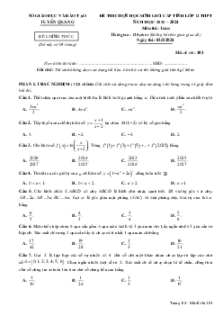 Đề học sinh giỏi cấp tỉnh Toán 12 năm 2023 – 2024 sở GD&ĐT Tuyên Quang
