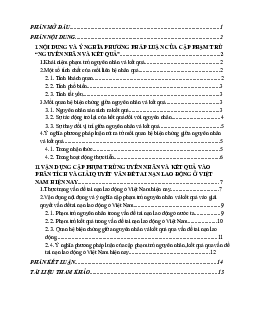 Bài tiểu luận đề tài “Nội dung và ý nghĩa phương pháp luận của cặp phạm trù “